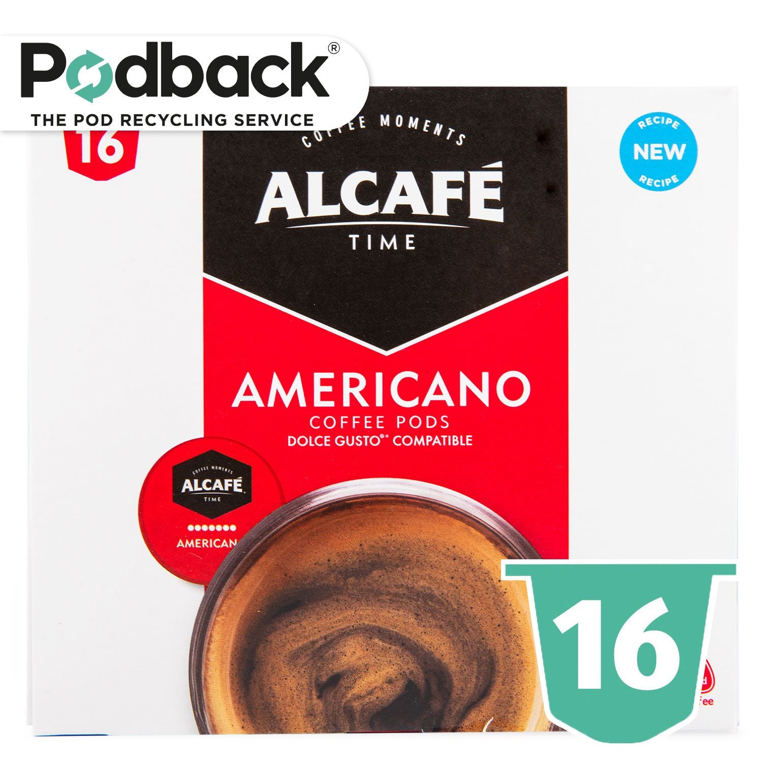 Alcafe Americano Coffee Pods 16x10g 16 Pack