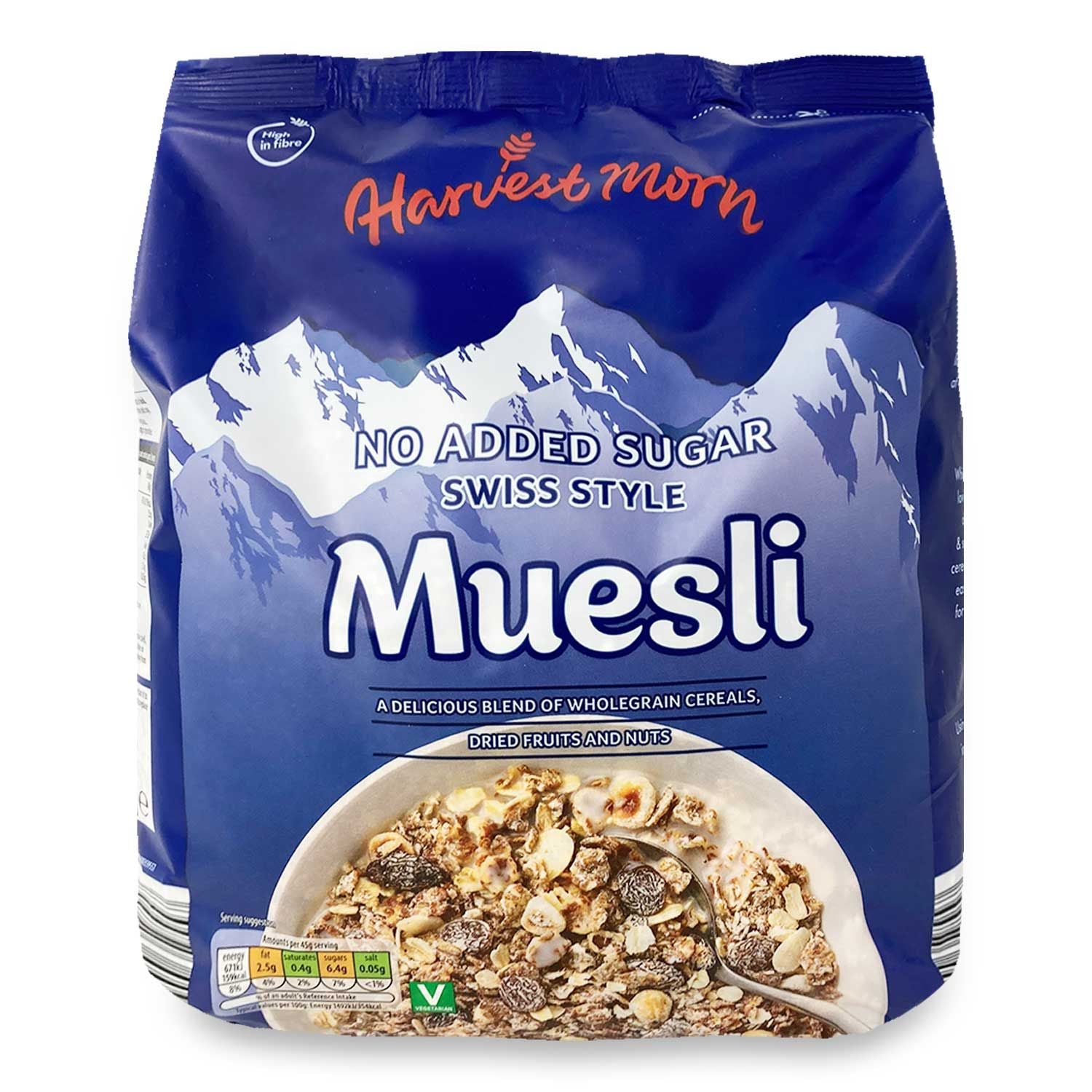 WAO - Harvest Morn Swiss Style Muesli (No Sugar) 1kg 1x4