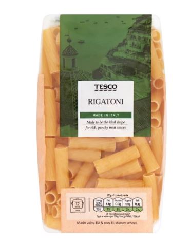 Tesco Rigatoni Pasta 500G
