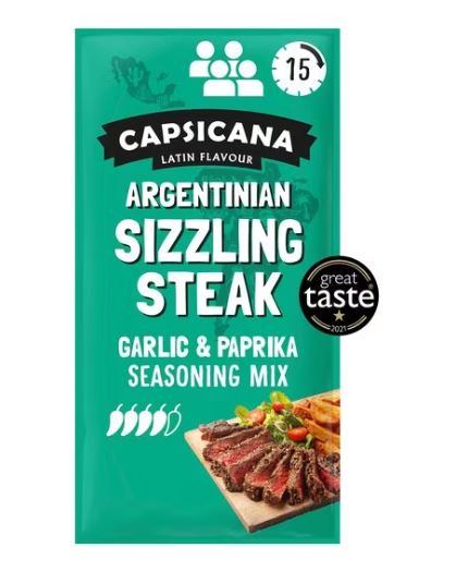 Capsicana Sizzling Steak Garlic Seasoning Mix Argentinian 28G