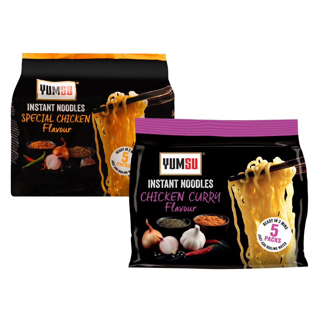Yumsu Instant Noodles Special Chicken + Chicken Curry Flavour (Mixed )70g 1x10