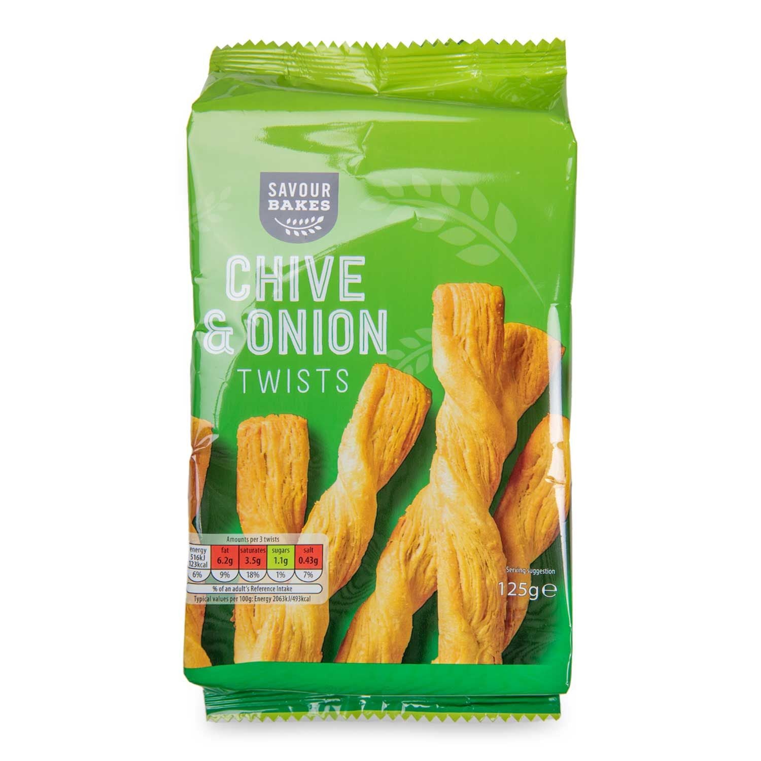 WSO - Savour Bakes Chive & Onion Twists 125g 1X12