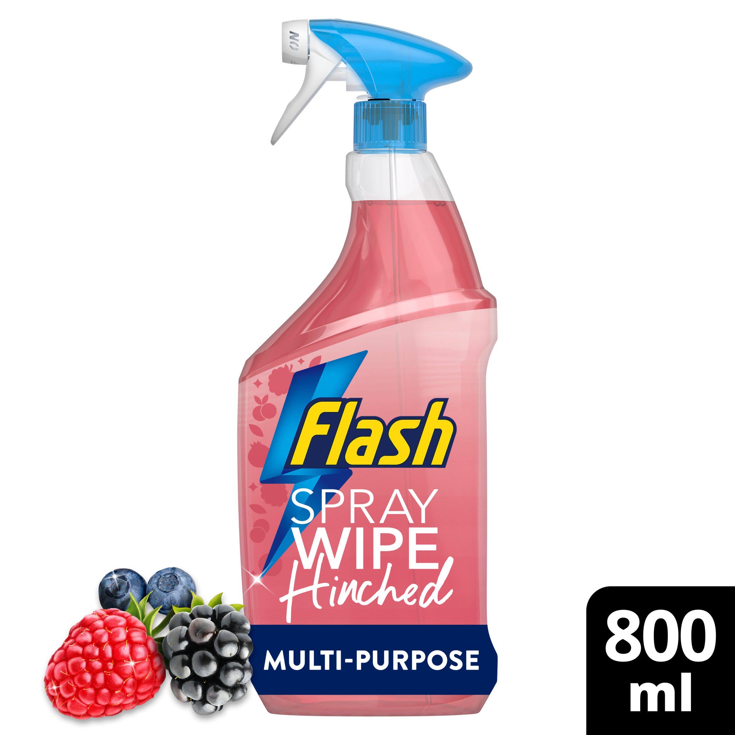 Flash Spray Wipe Hinched Wild Berries Anti-bacterial Multi Purpose Cleaning Spray 800ml