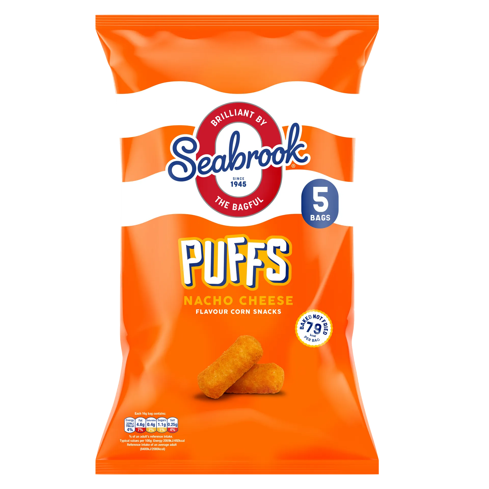 WSO - Seabrook Puffs Nacho Cheese (5x16g) 1 x10