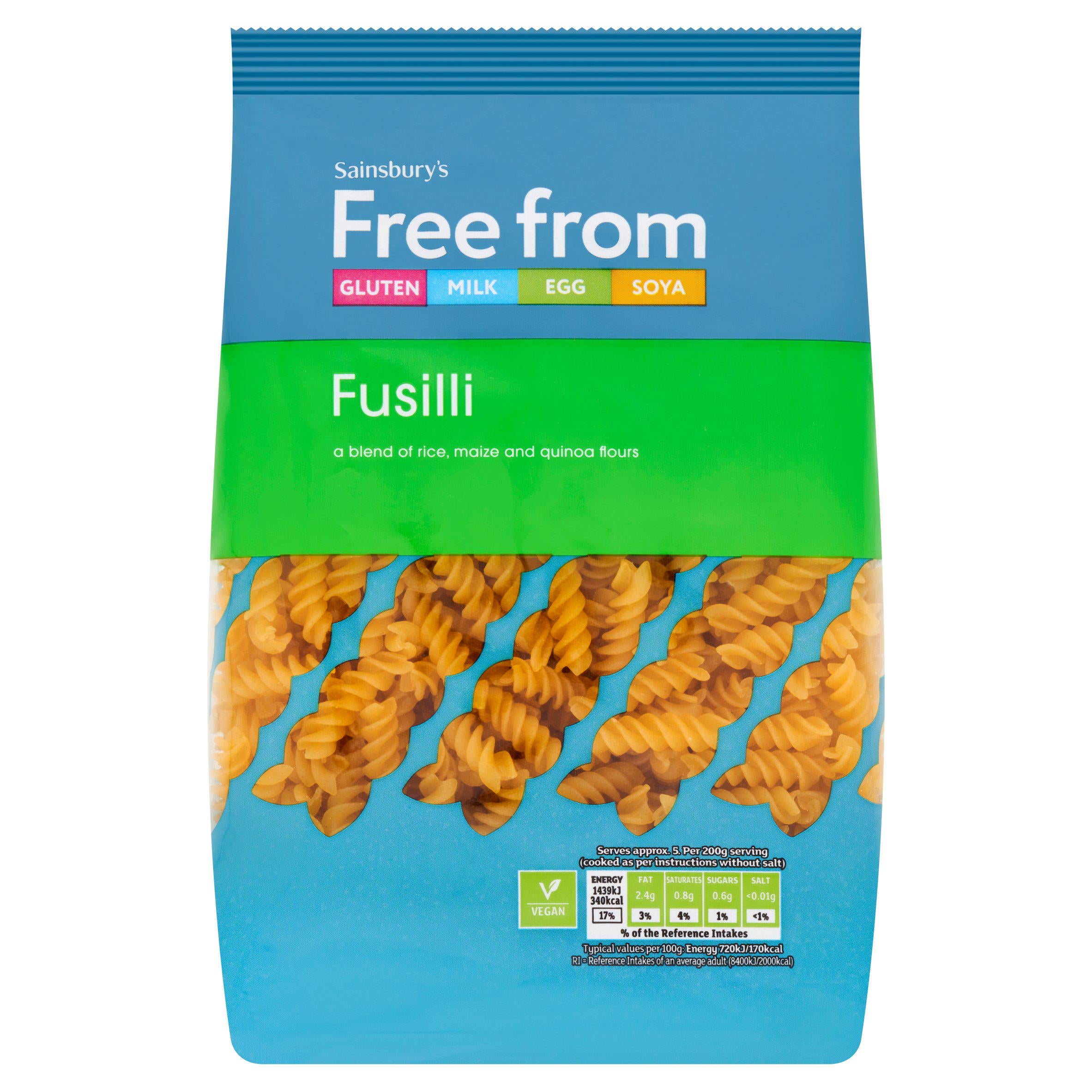 WSO - Sainsbury's Deliciously Free From Fusilli 500g 1x12