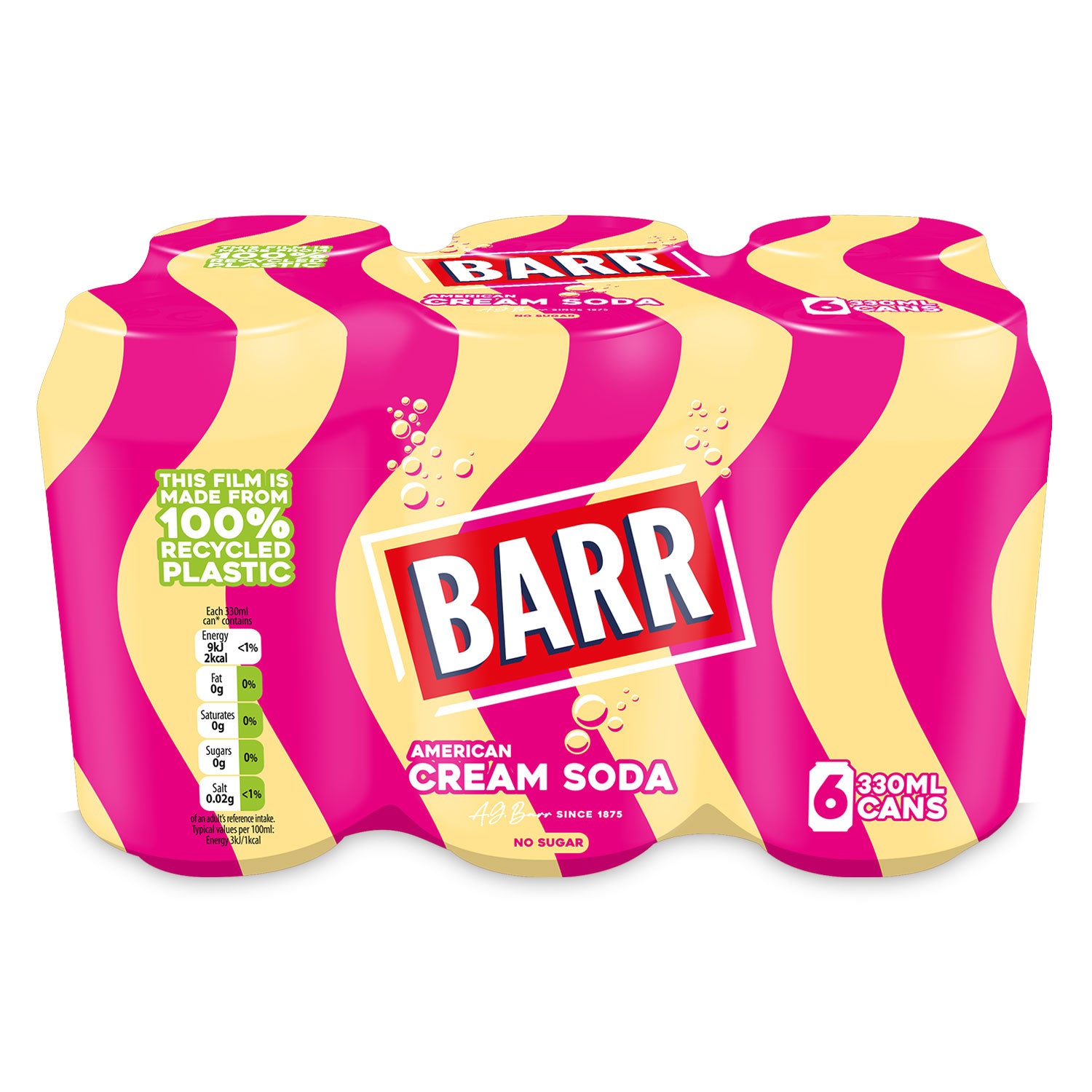 Barr American Cream Soda Cans 6 X 330ml