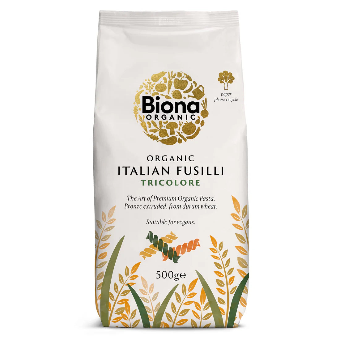 Biona Organic TRICOLORE FUSILLI PASTA 500g