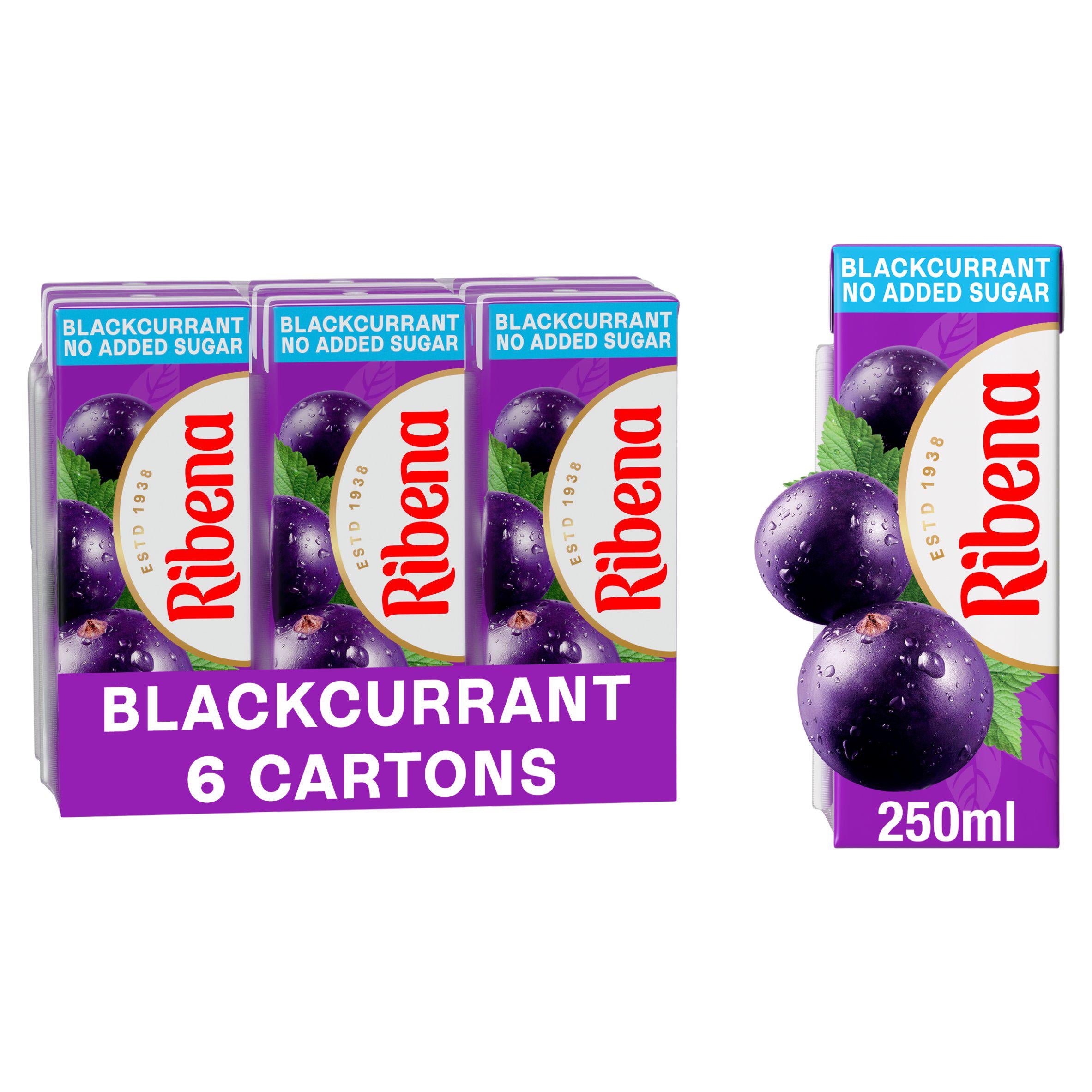 Ribena Blackcurrant Juice Drink Cartons 6x250ml