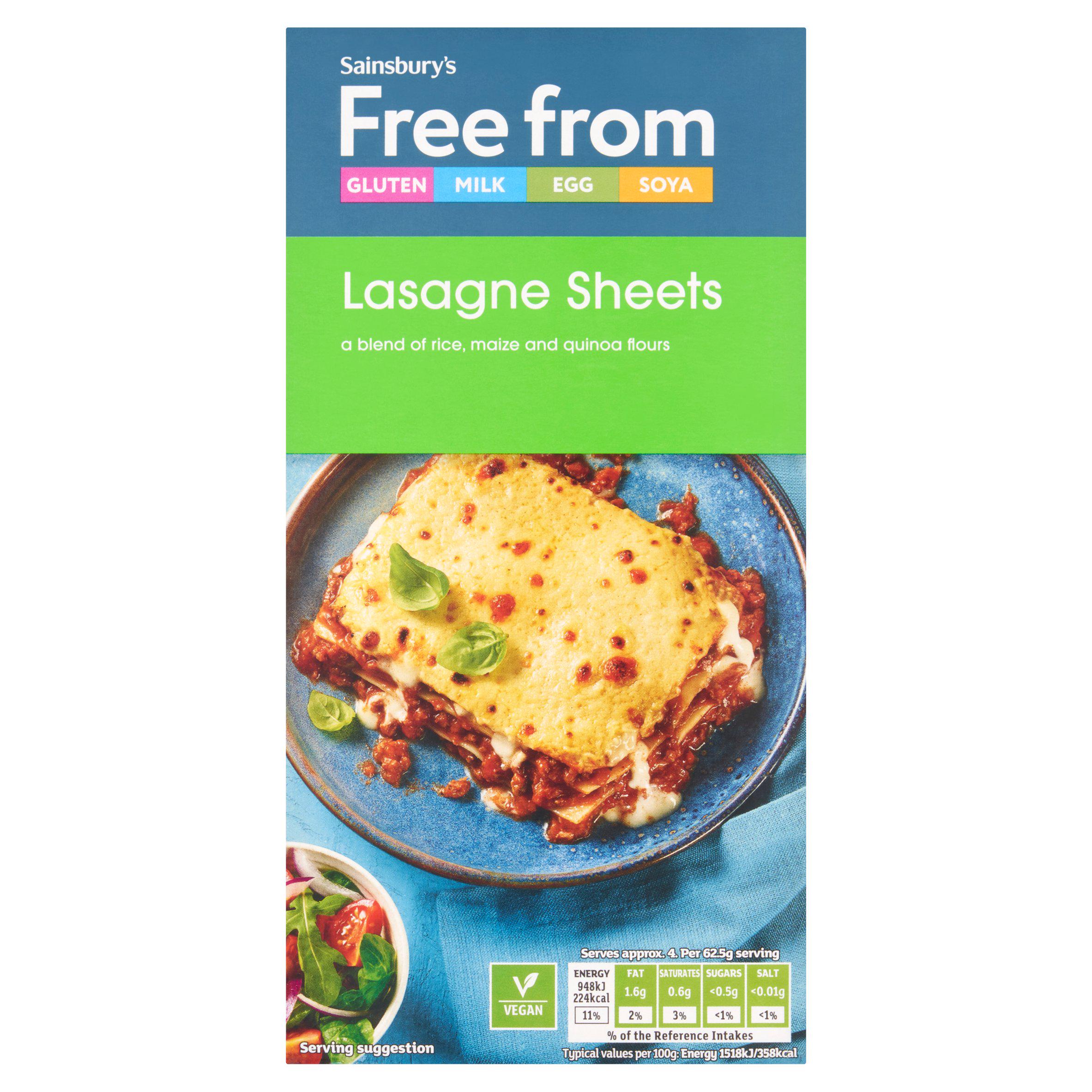 WSO - Sainsbury's Deliciously Free From Lasagne Sheets 250g 1x12