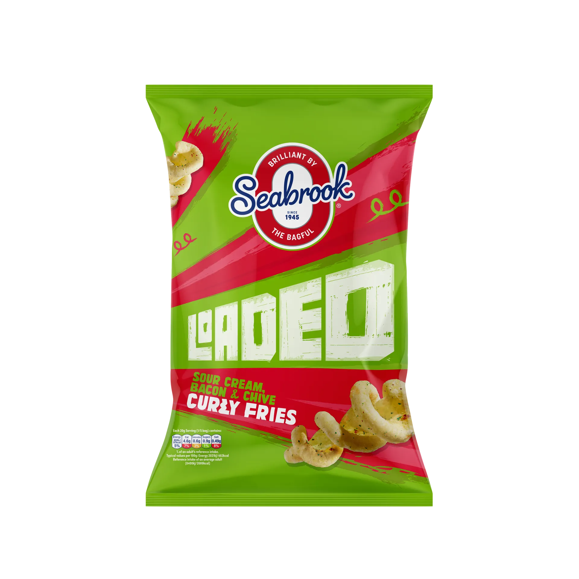 Seabrook Loaded Curly Fries Sour Cream,Bacon & Chive 100g