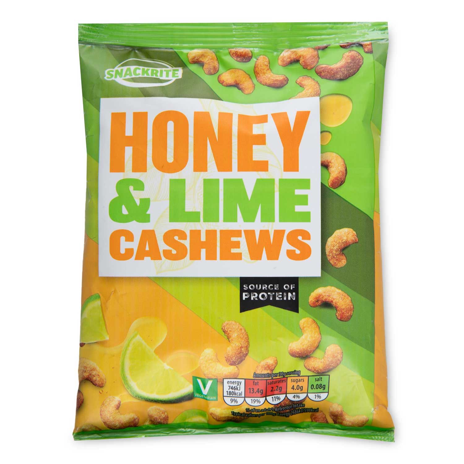 Snackrite Honey & Lime Cashews 150g