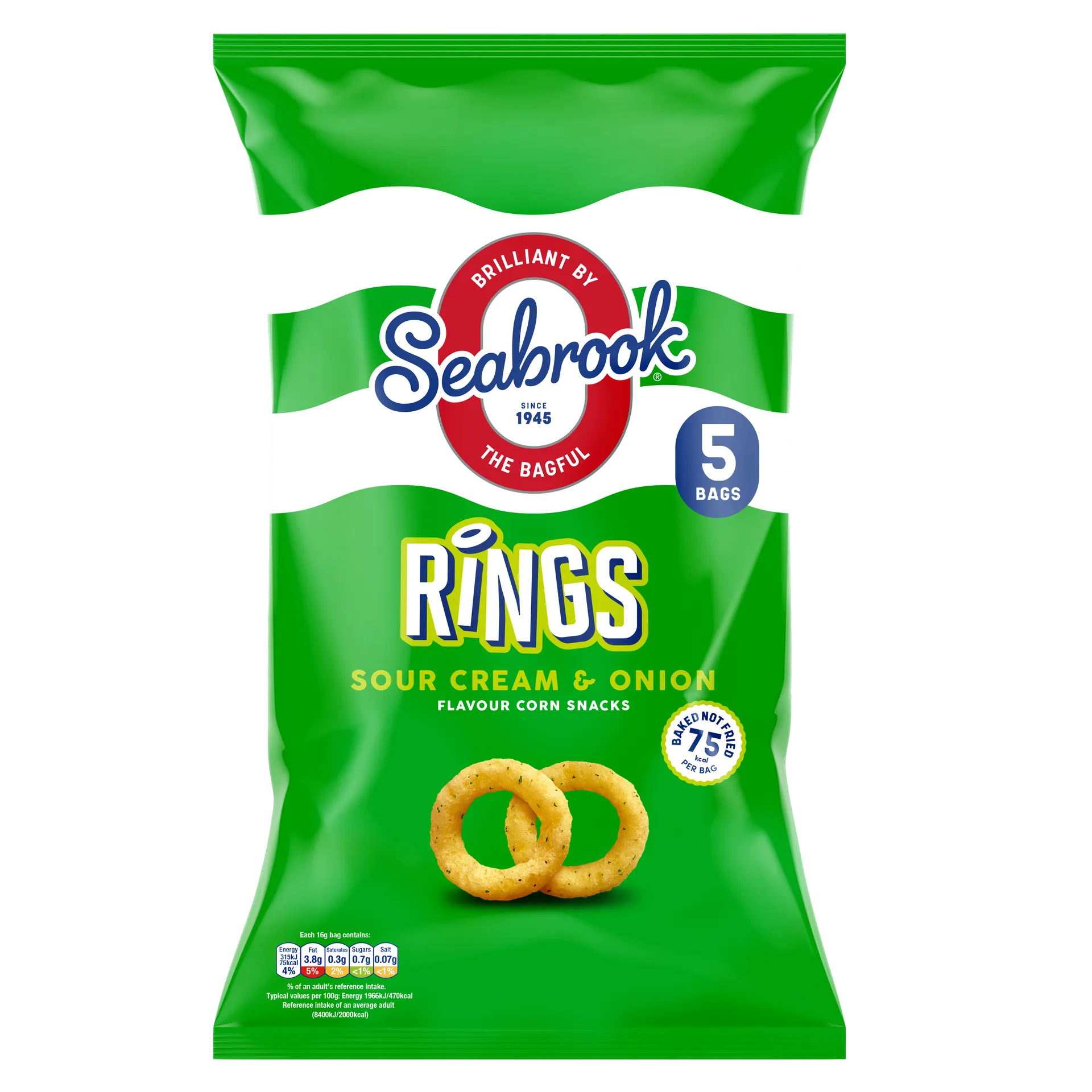 Seabrook RingsSour Cream & Onion 5x16g