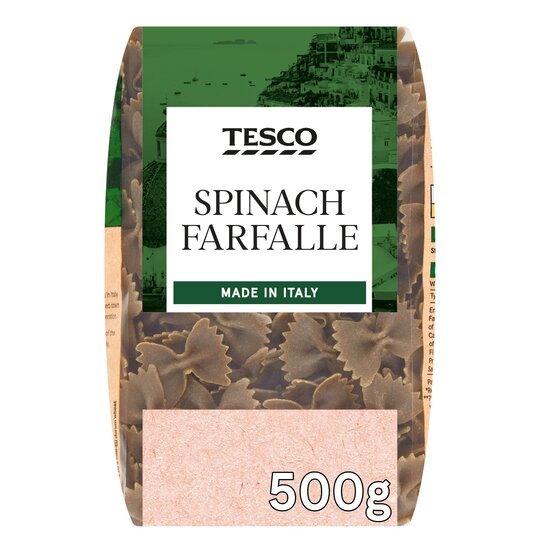 WSO - Tesco Spinach Farfalle 500G 1x12
