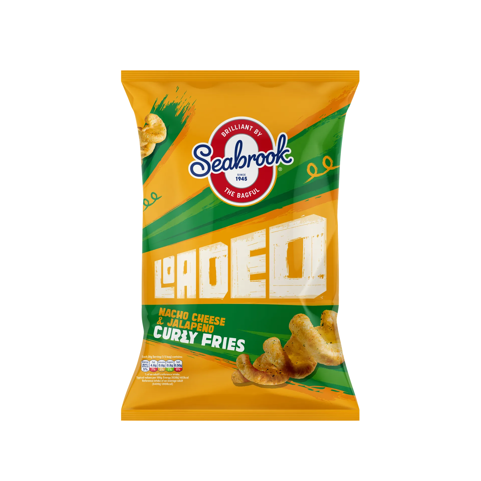 WSO Seabrook Loaded Curly Fries Nacho Cheese & Jalapeno 100g x 8