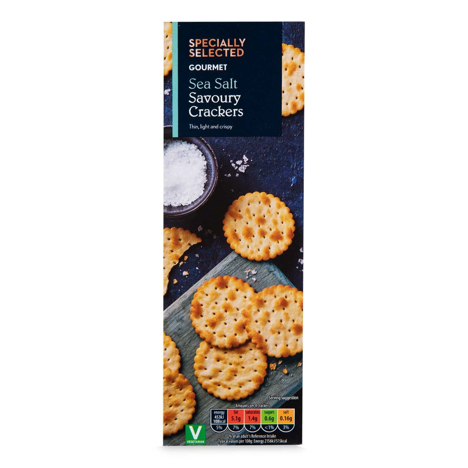 Specially Selected - Gourmet Sea Salt Savoury Crackers 185g