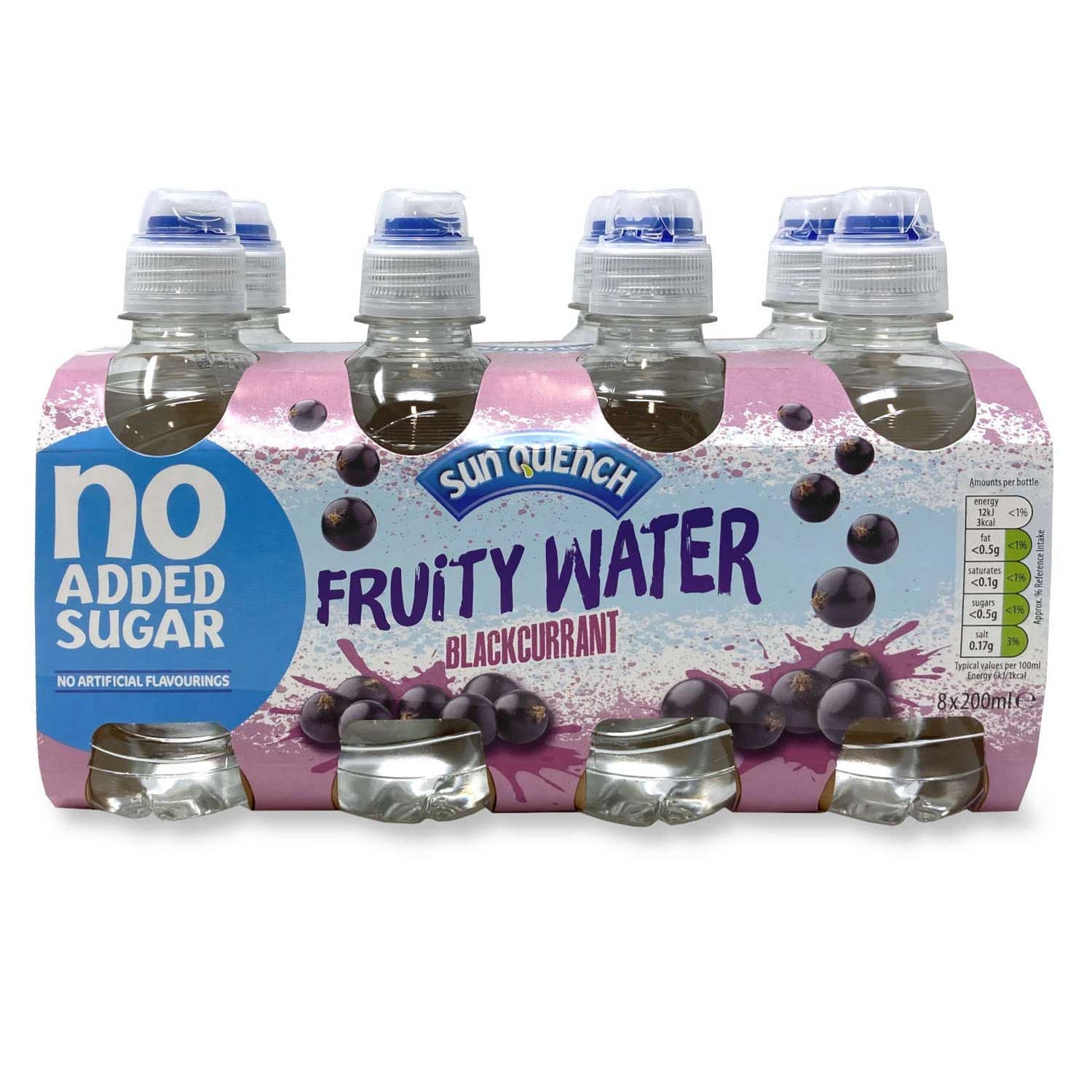 WSO- Sun Quench Fruit Water Blackcurrant 8x200ml  1x3
