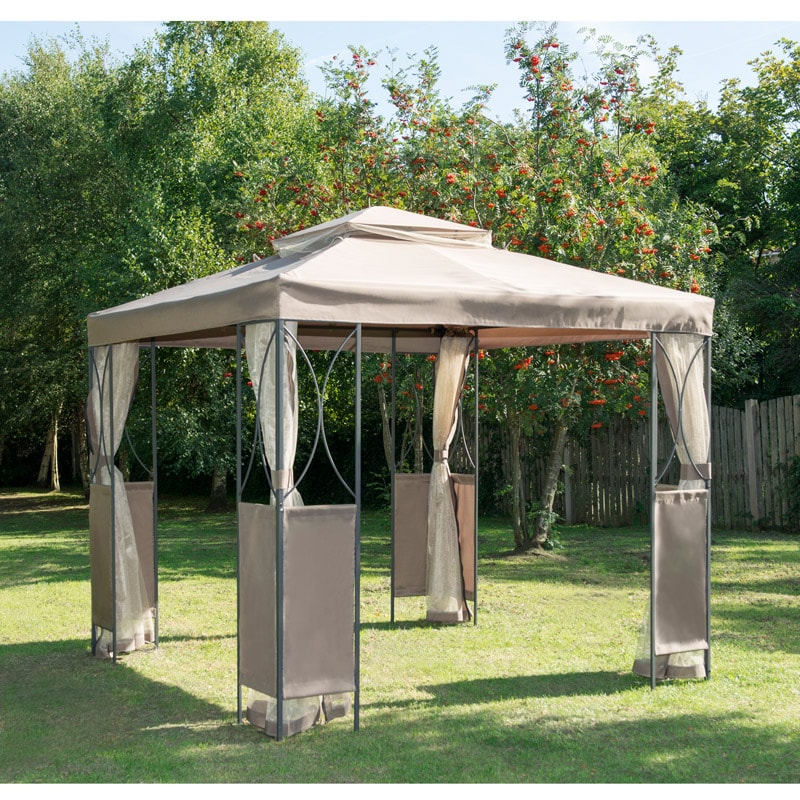 Luxury Steel Framed Gazebo - Taupe