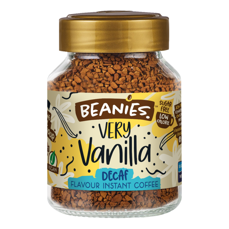 WSO - Beanies Very Vanilla Flavoured Decaf Coffee 50g (6x50)
