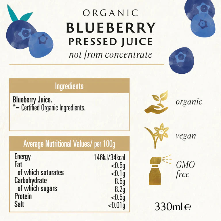 WSO - Biona Organic BLUEBERRY JUICE 330ml 1x6