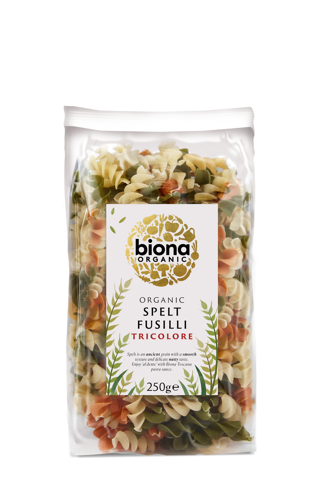 WSO -  Biona Organic SPELT TRICOLORE FUSILLI 250g 1X12