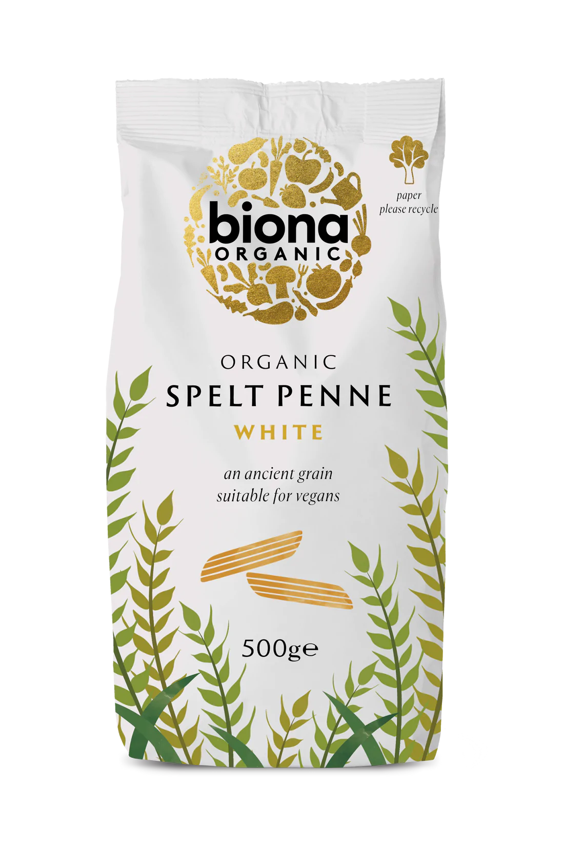 WSO - Biona Organic SPELT PENNE - WHITE 500g 1x12