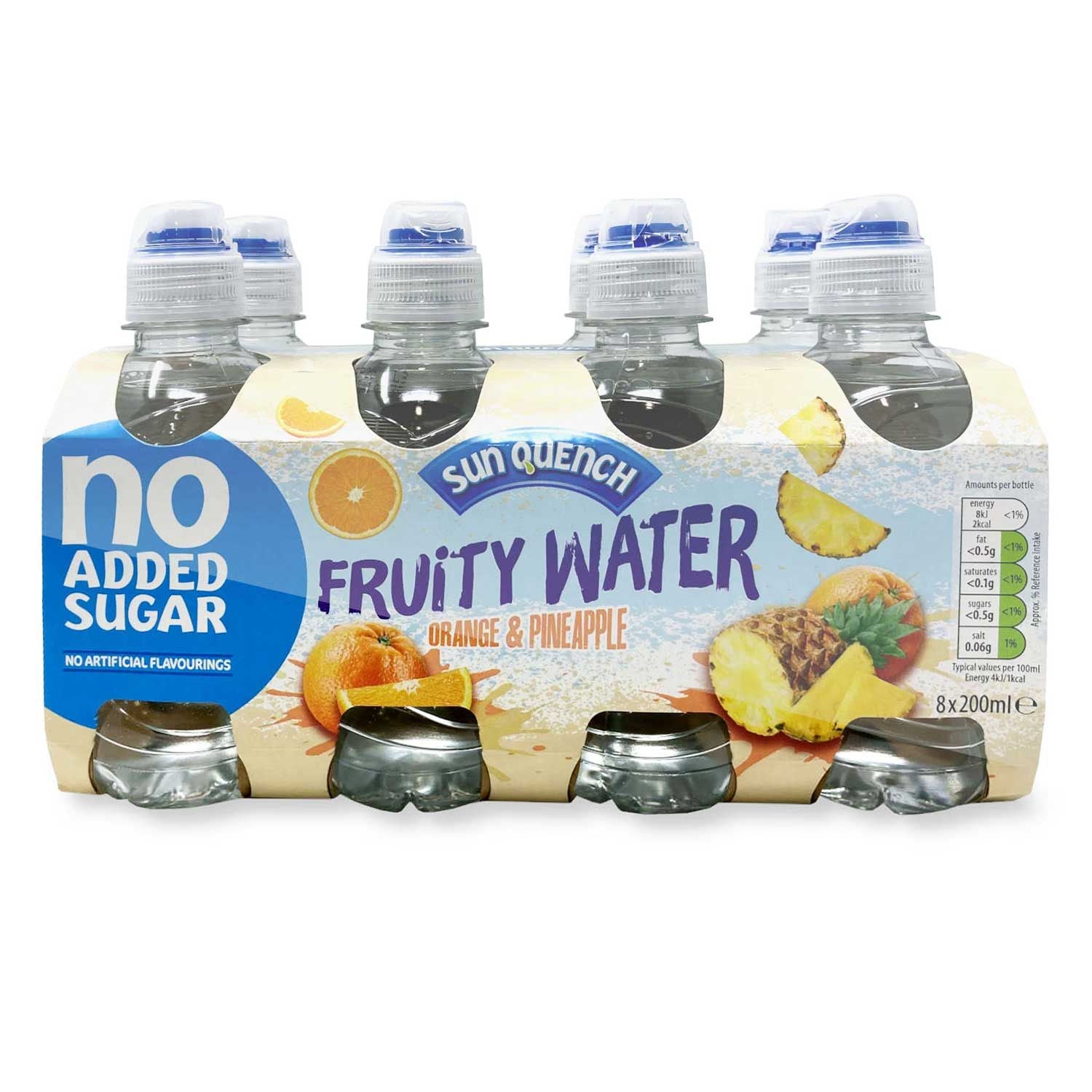 Sun Quench Fruity Water Orange & Pineapple 8x200ml