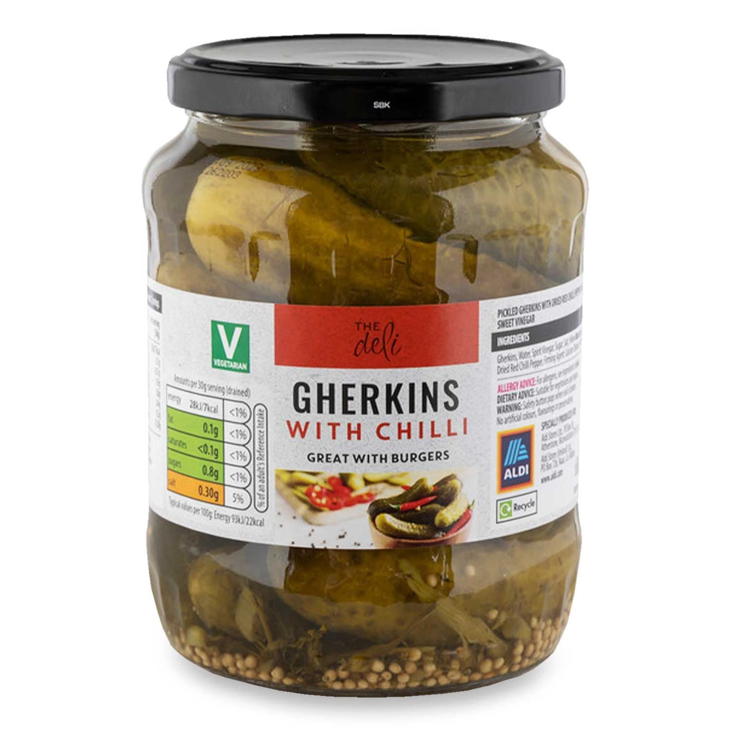 The Deli Gherkins With Chilli 680g (370g Drained)