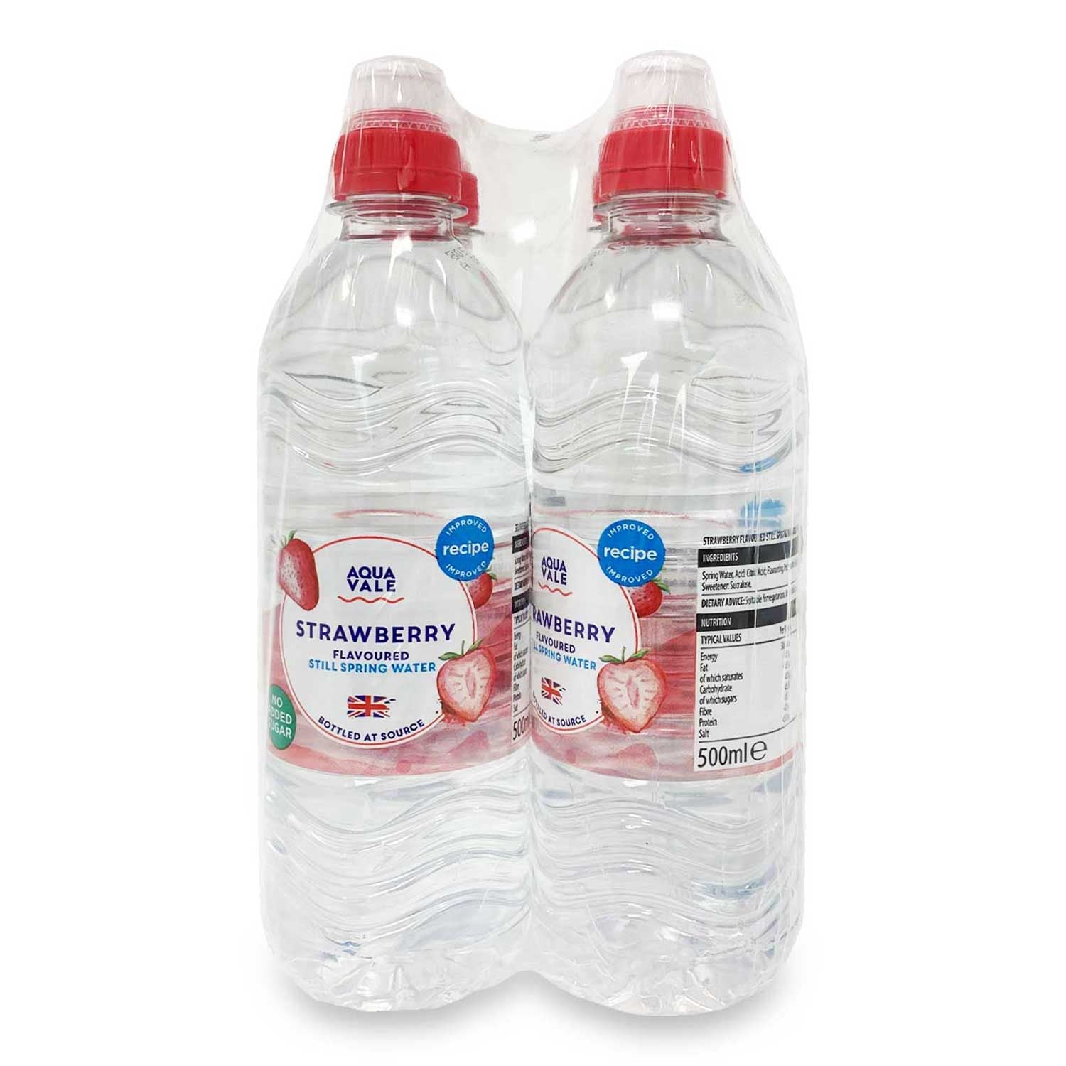 WSO - Aqua Vale Still Strawberry Flavoured Spring Water 500ml 1x24
