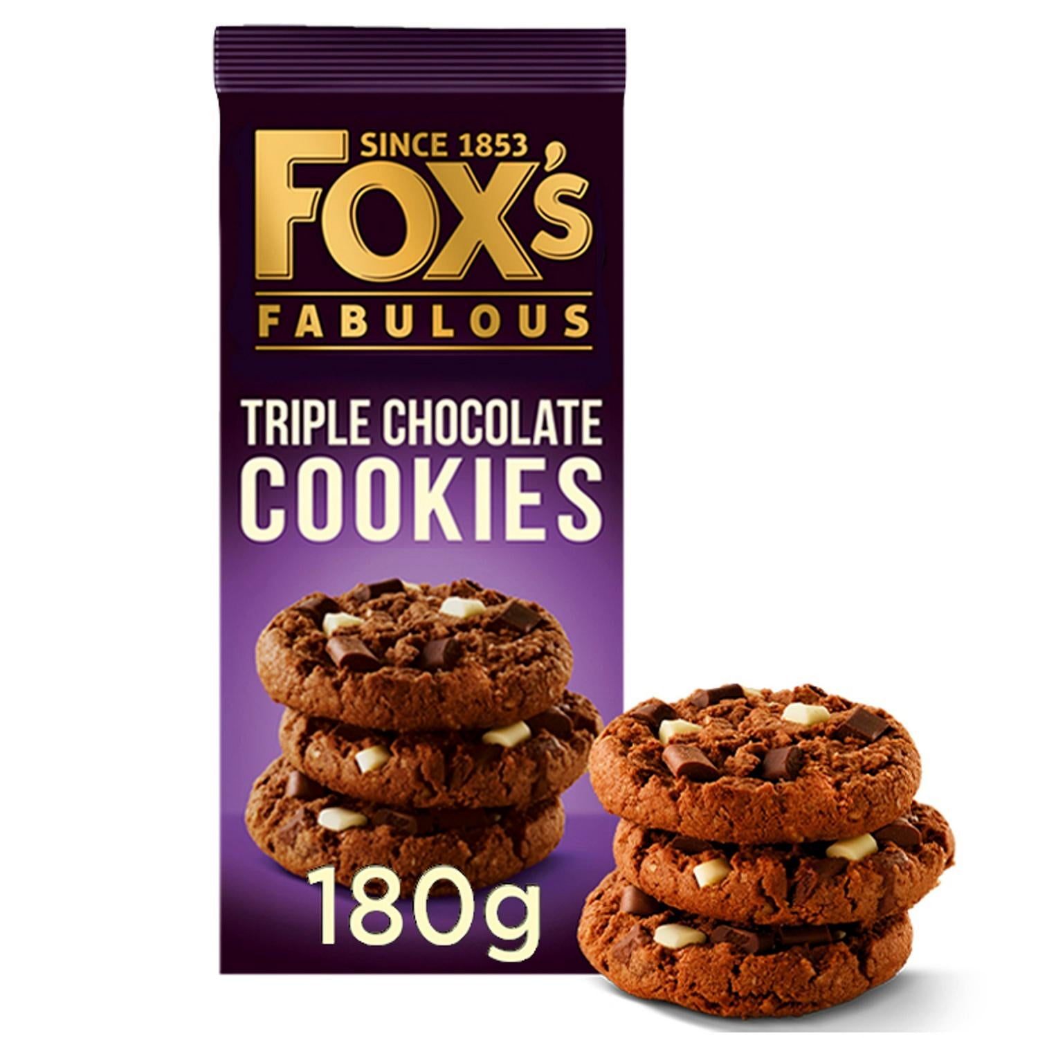 Fox's Biscuits Chunkie Triple Chocolate Cookies 180g