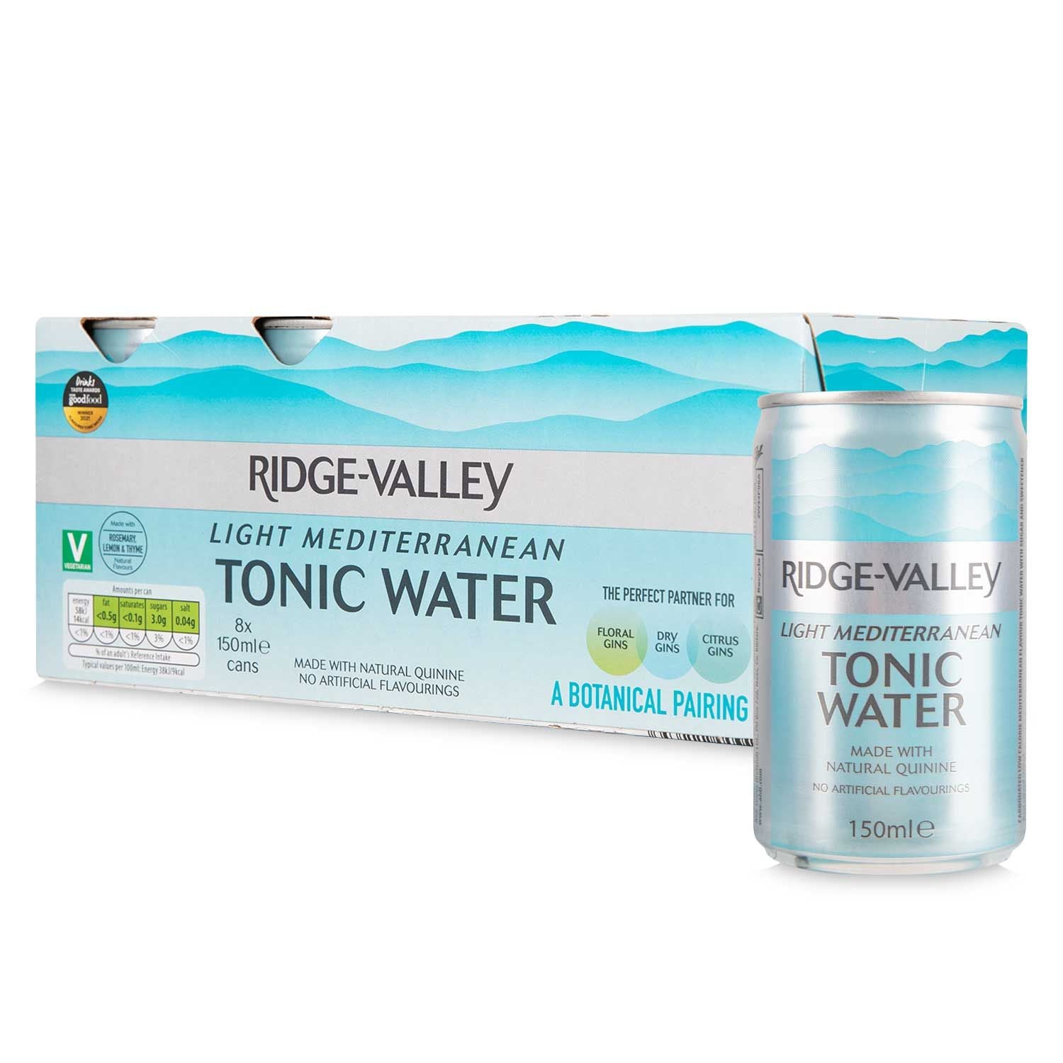WSO - Ridge Valley Light Mediterranean Tonic Water 8x150ml
