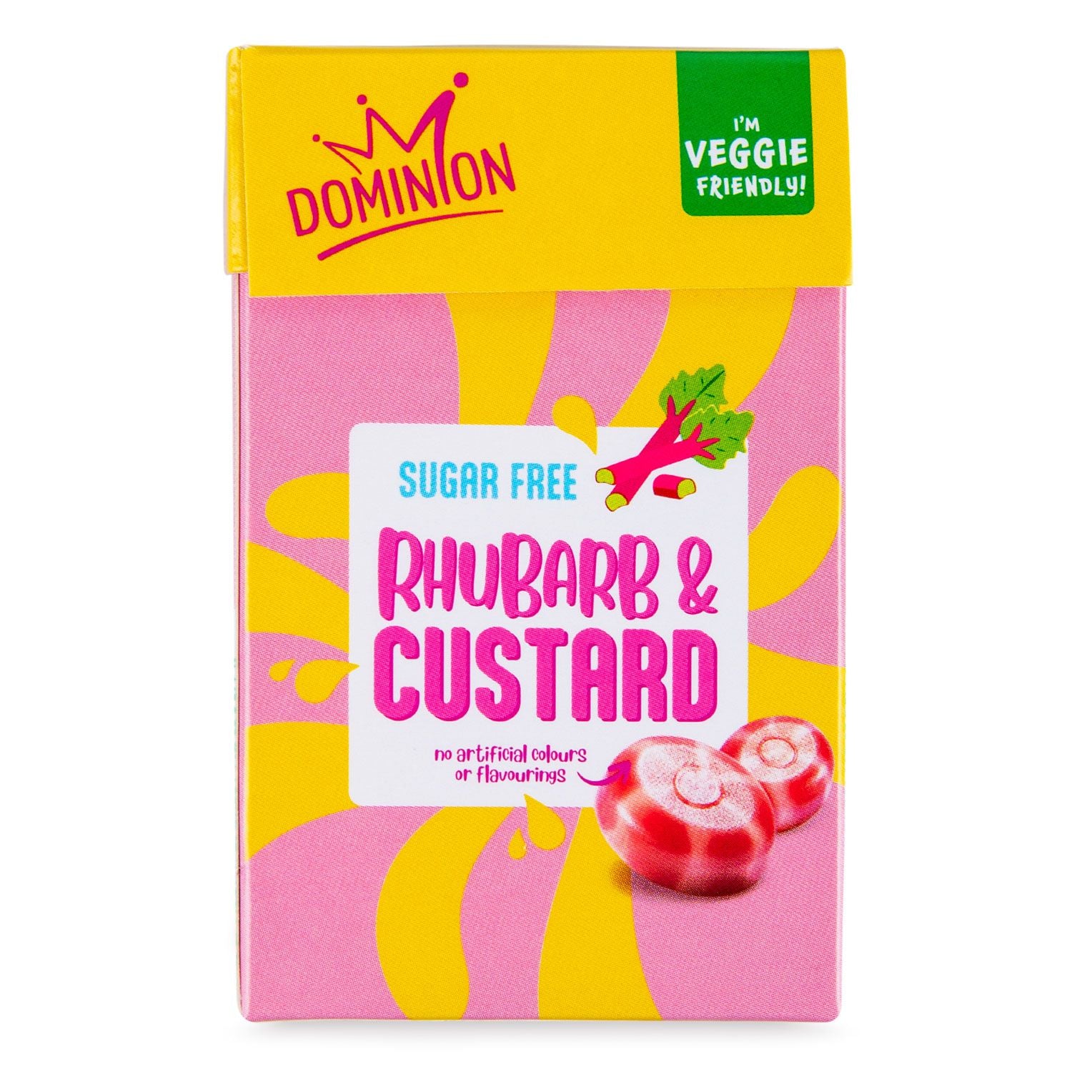 Dominion Sugar Free Rhubarb & Custard Sweets 44g