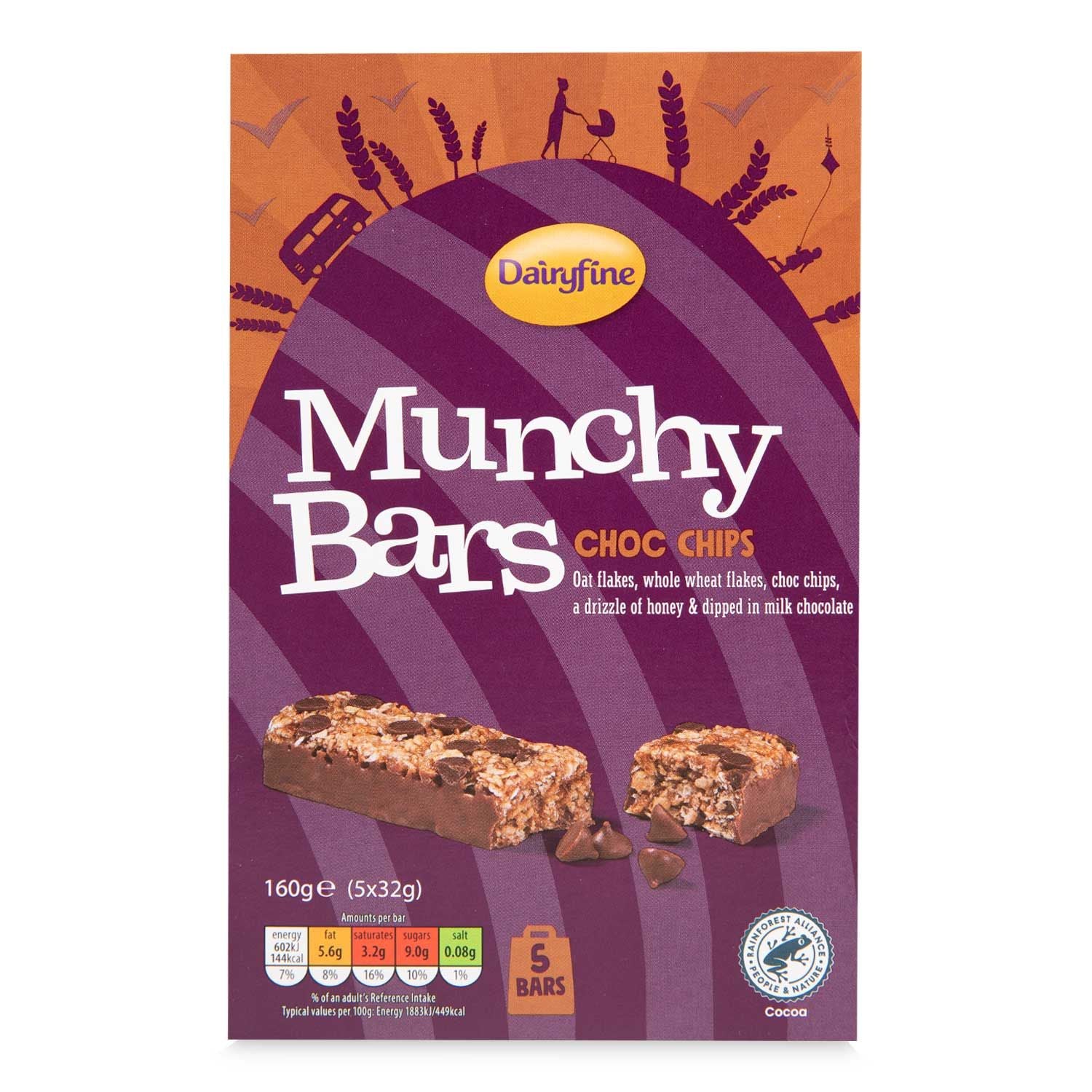 Dairyfine Choc Chip Munchy Cereal Bars 5x32g