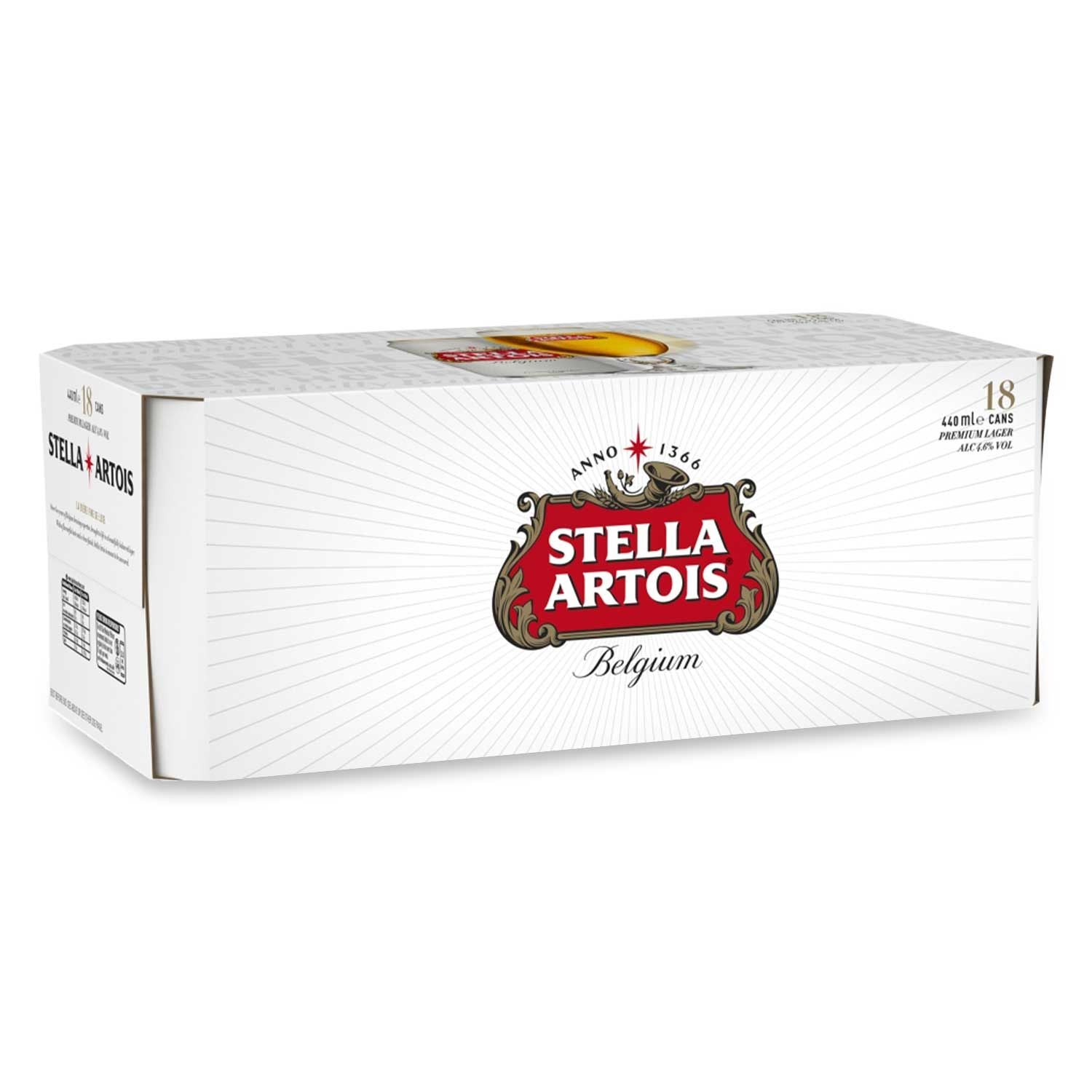 WSO - Stella Artois Premium Lager Beer Cans 18x440ml