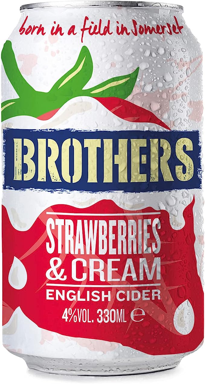 WSO - Brothers Strawberries & Cream Cider 4 x 6 Pack x 330ml