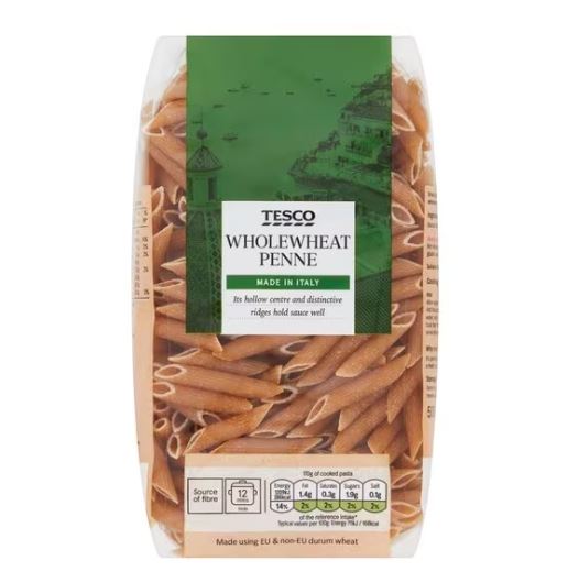 WSO -Tesco Whole Wheat Penne Pasta 500G 1X12