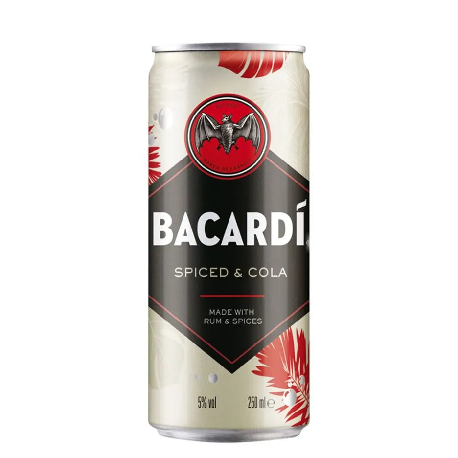 WSO - Bacardi Spiced Rum and Cola Mix 250ml Can 1X12