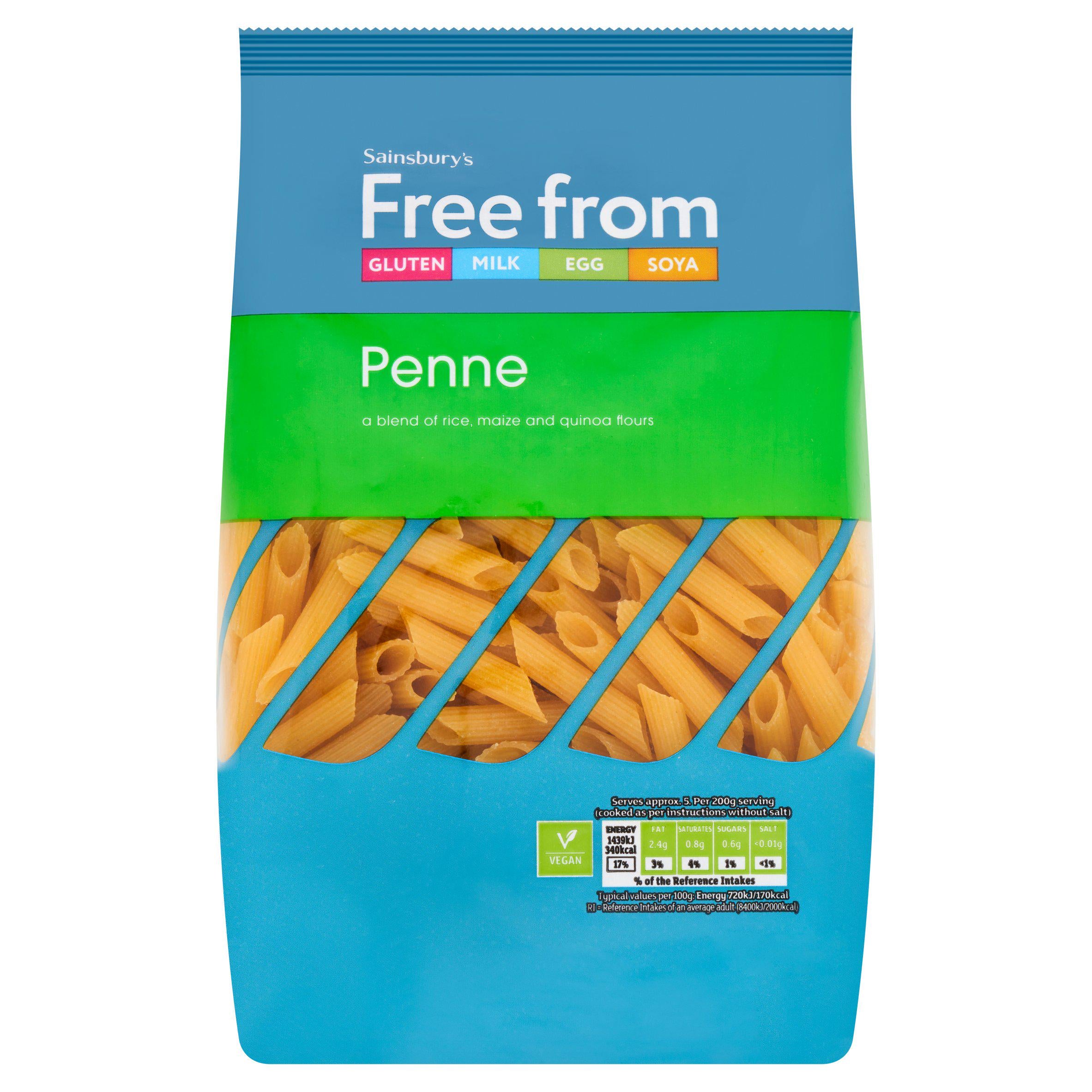 WSO - Sainsbury's Deliciously Free From Penne 500g 1x12
