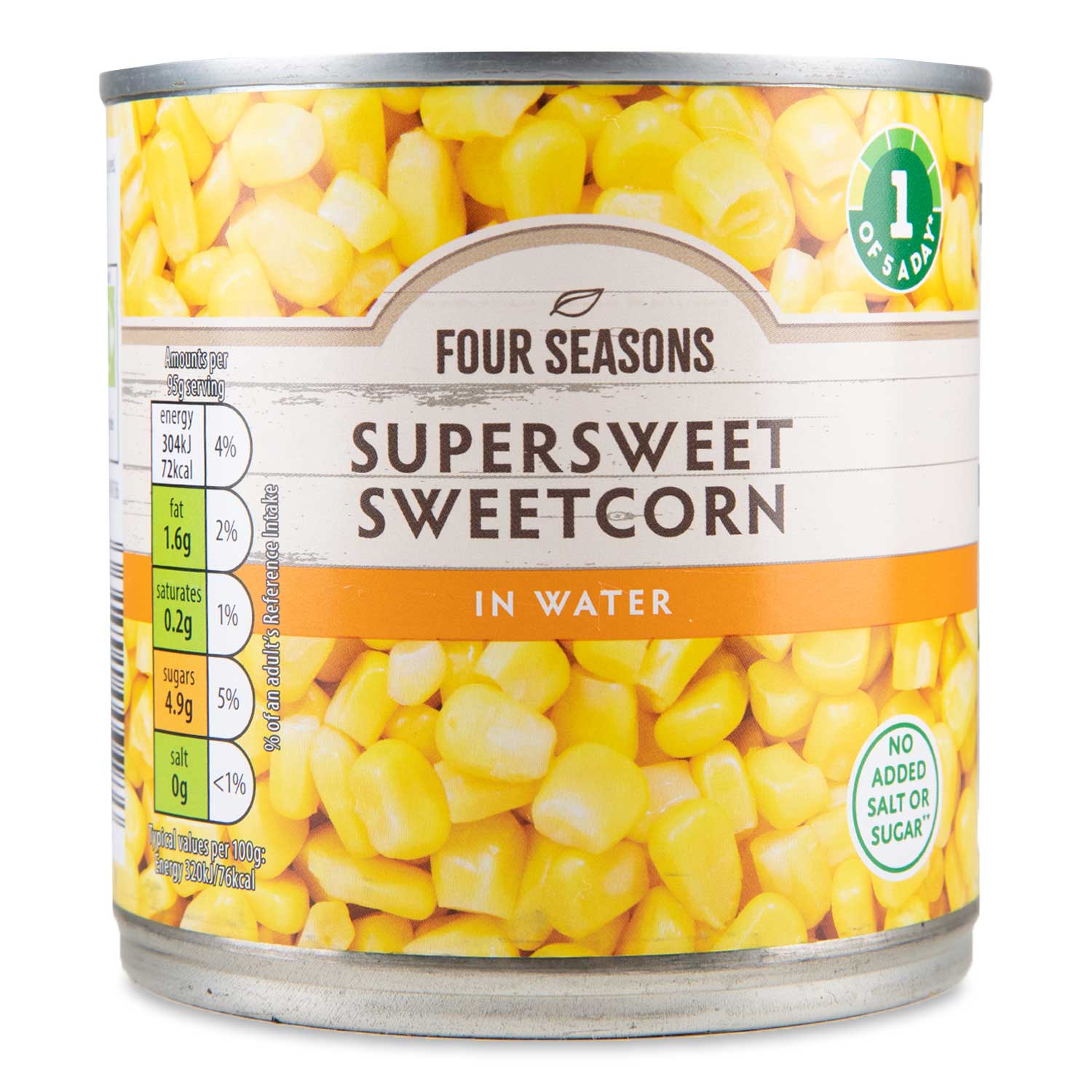 Four Seasons Supersweet Sweetcorn In Water 325g (260g Drained)