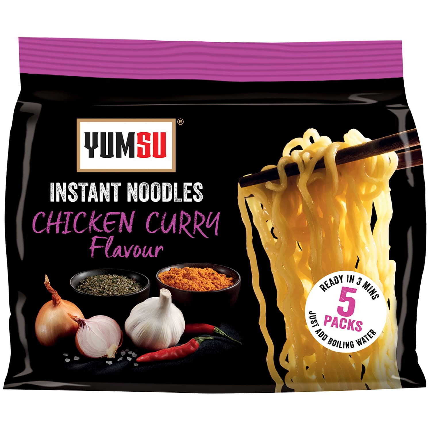 Yumsu Instant Noodles Chicken Curry Flavour 70g x 5pk