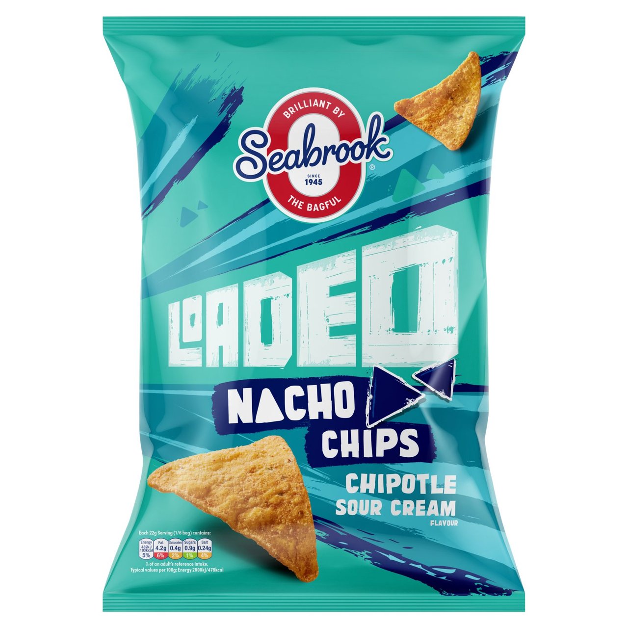 Seabrook Loaded Nacho Chips Sour Cream & Chipotle Sharing Bag 130g