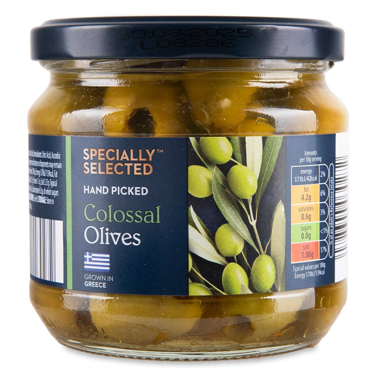Specially Selected Colossal Greek Olives 345g (180g Drained)