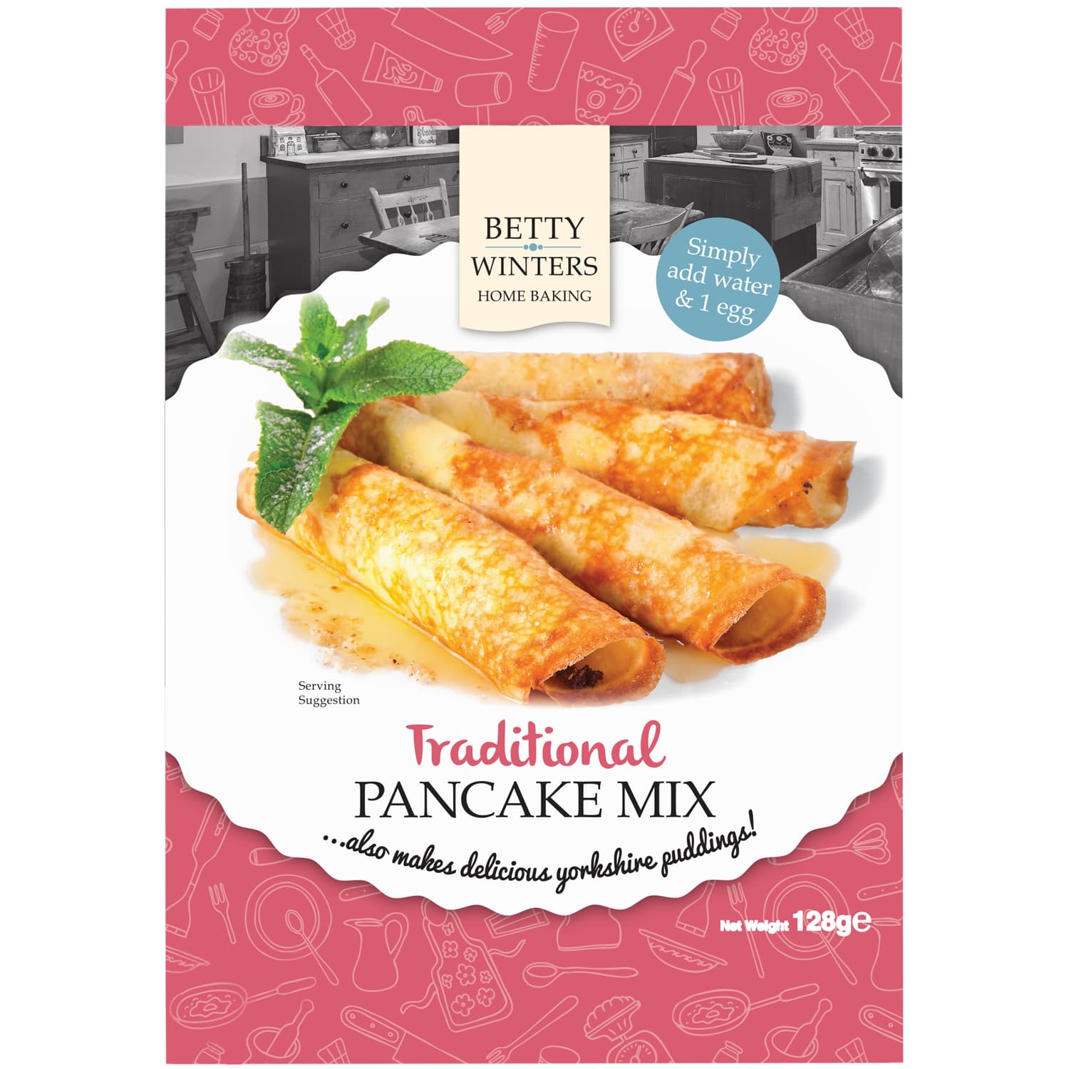 WSO -  Betty Winters Traditional Pancake Mix 128g 1X12