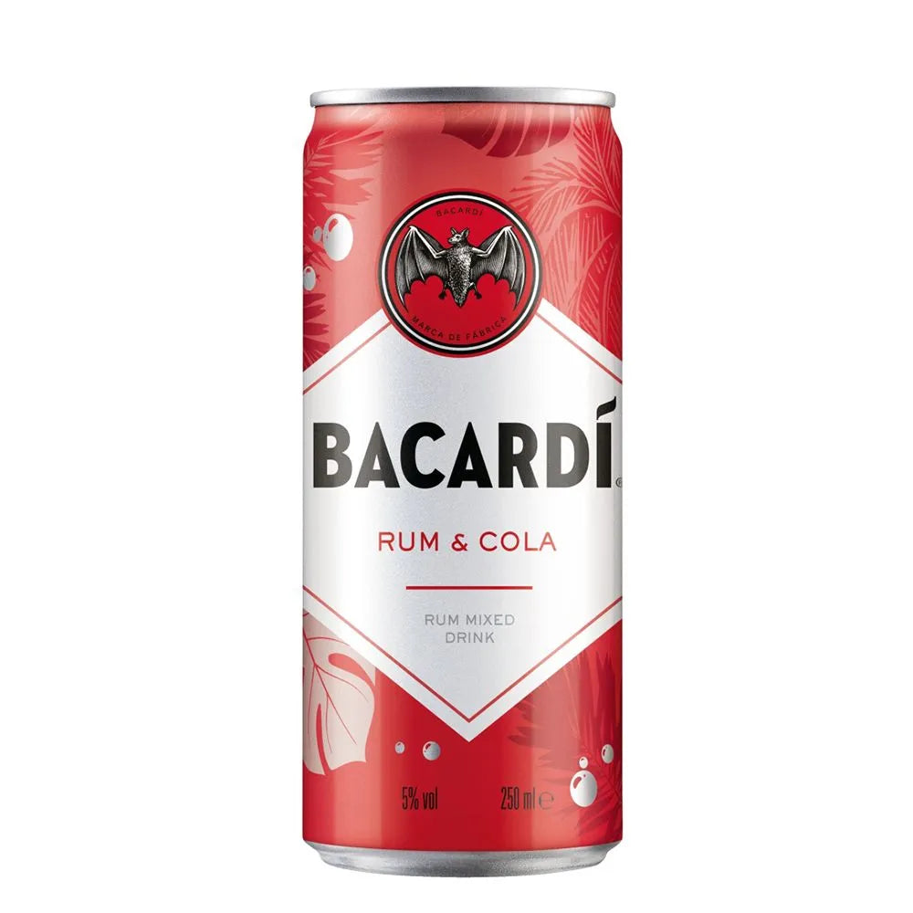 WSO - Bacardi Carta Blanca Rum & Cola 250ml Can 1X12