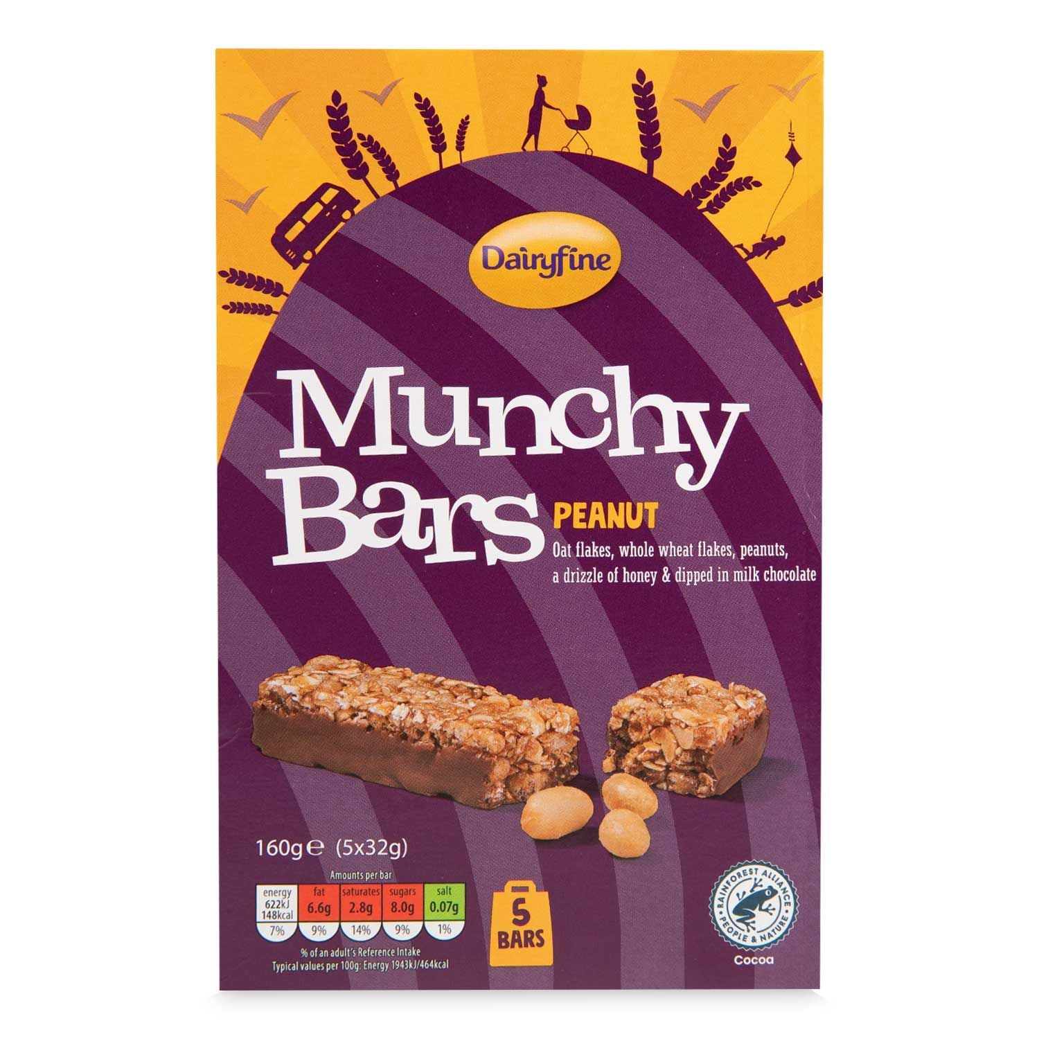 Dairyfine Munchy Peanut Cereal Bars 5x32g