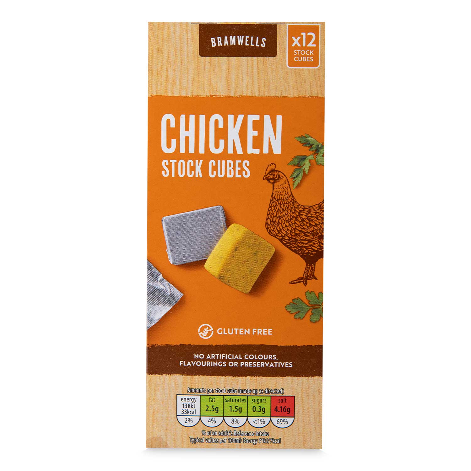 Bramwells Chicken Stock Cubes 120g/12 Pack