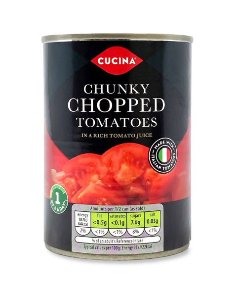 Cucina Chunky Chopped Tomatoes With Herbs In Rich Tomato Juice 400g