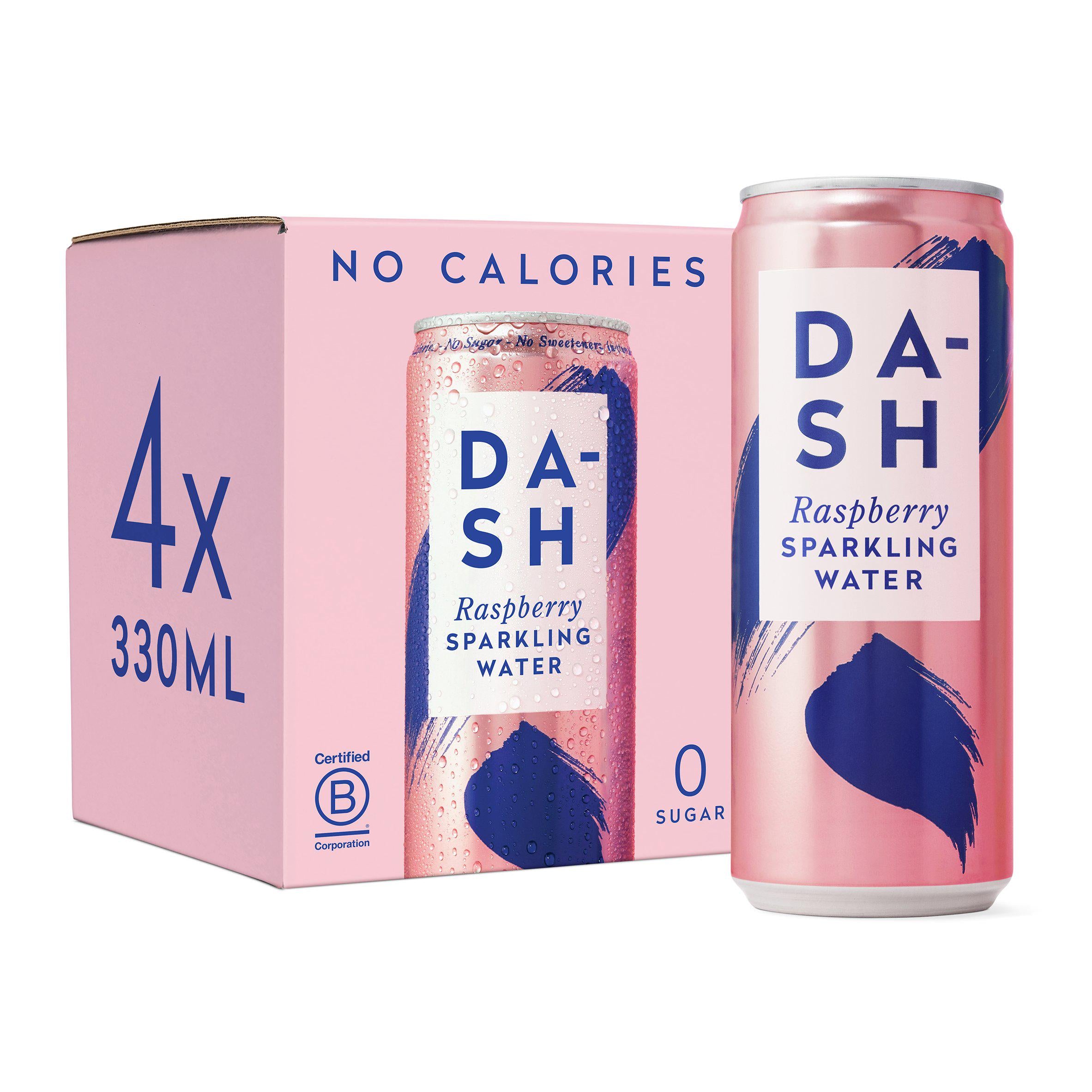 Dash British Sparkling Spring Water Infused with Raspberry 330ml