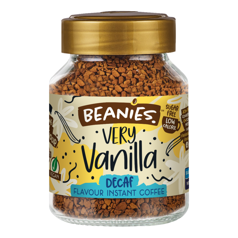 WSO - Beanies Very Vanilla Flavoured Decaf Coffee 50g 1x6