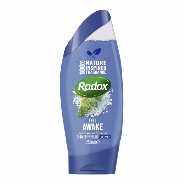 Radox Feel Awake 2-in-1 Shower Gel + Shampoo For Men with Sea Minerals & Fennel - 250ml