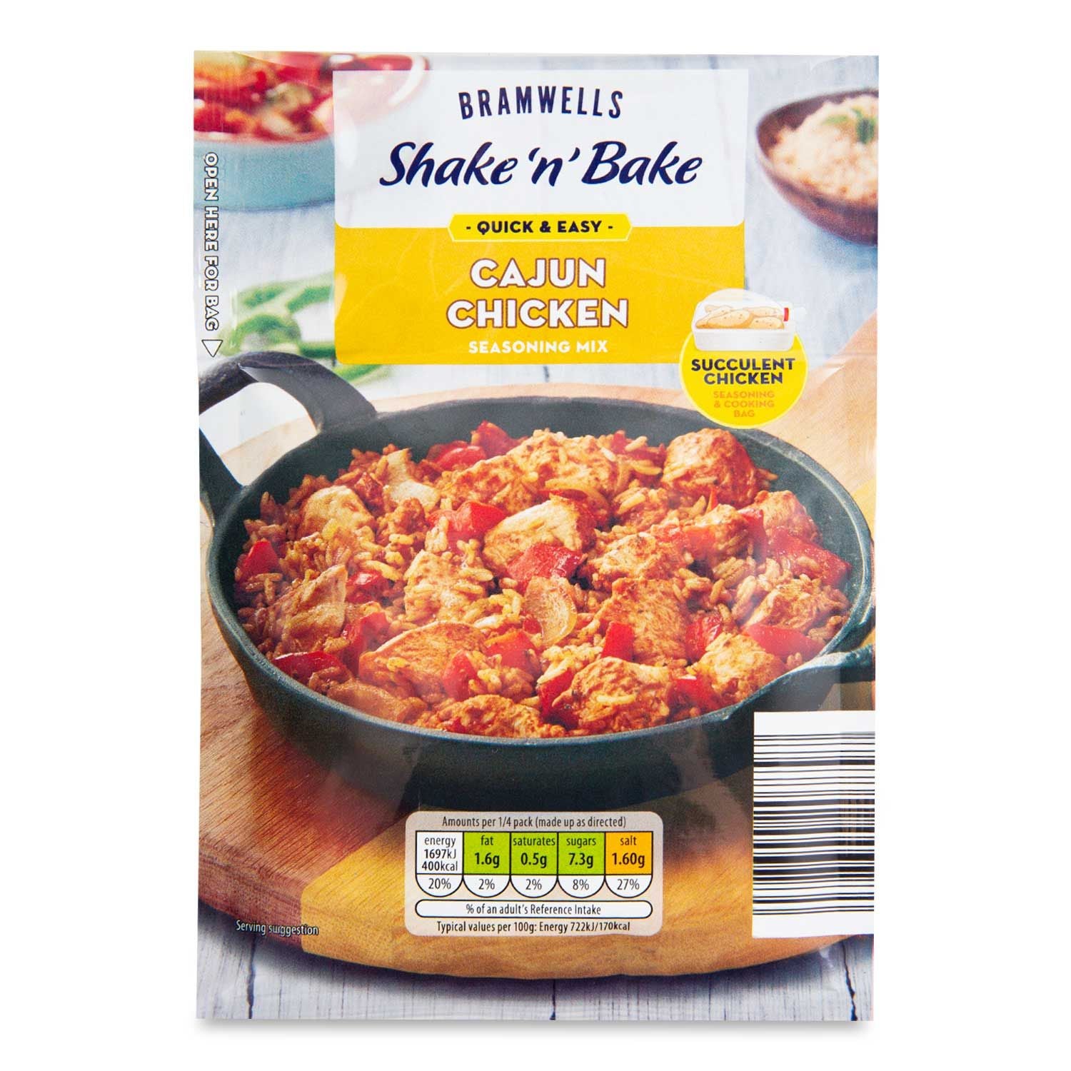 Bramwells Shake 'N' Bake Cajun Chicken Seasoning Mix 45g